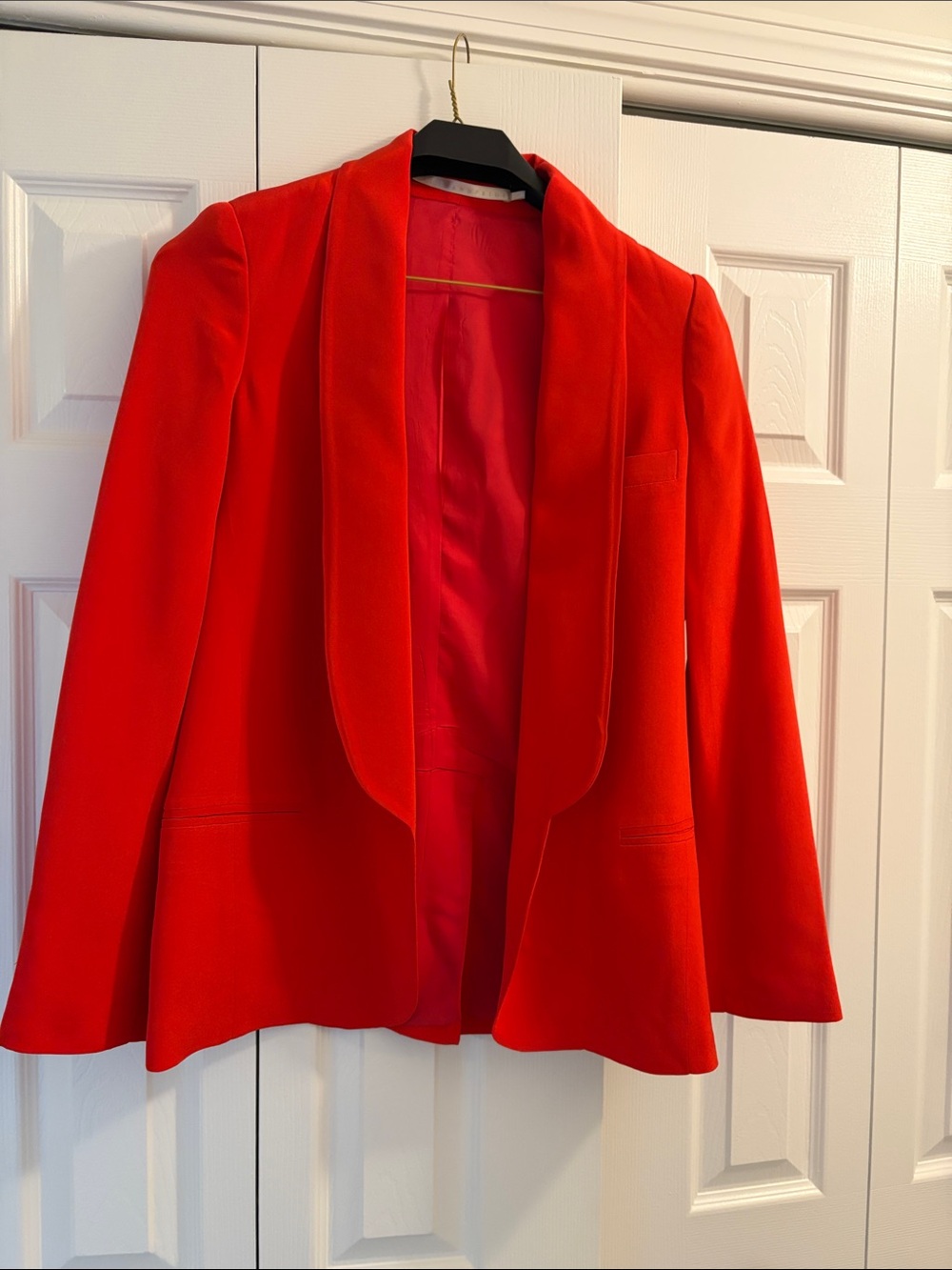 Truth and Pride Silk Red Shawl Collar Blazer